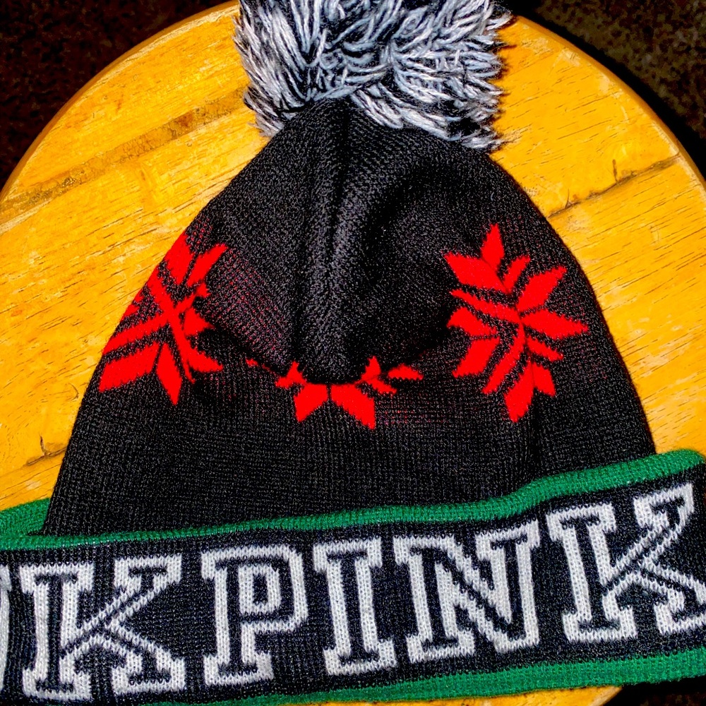 PINK by Victoria Secret Hat with ball on the top